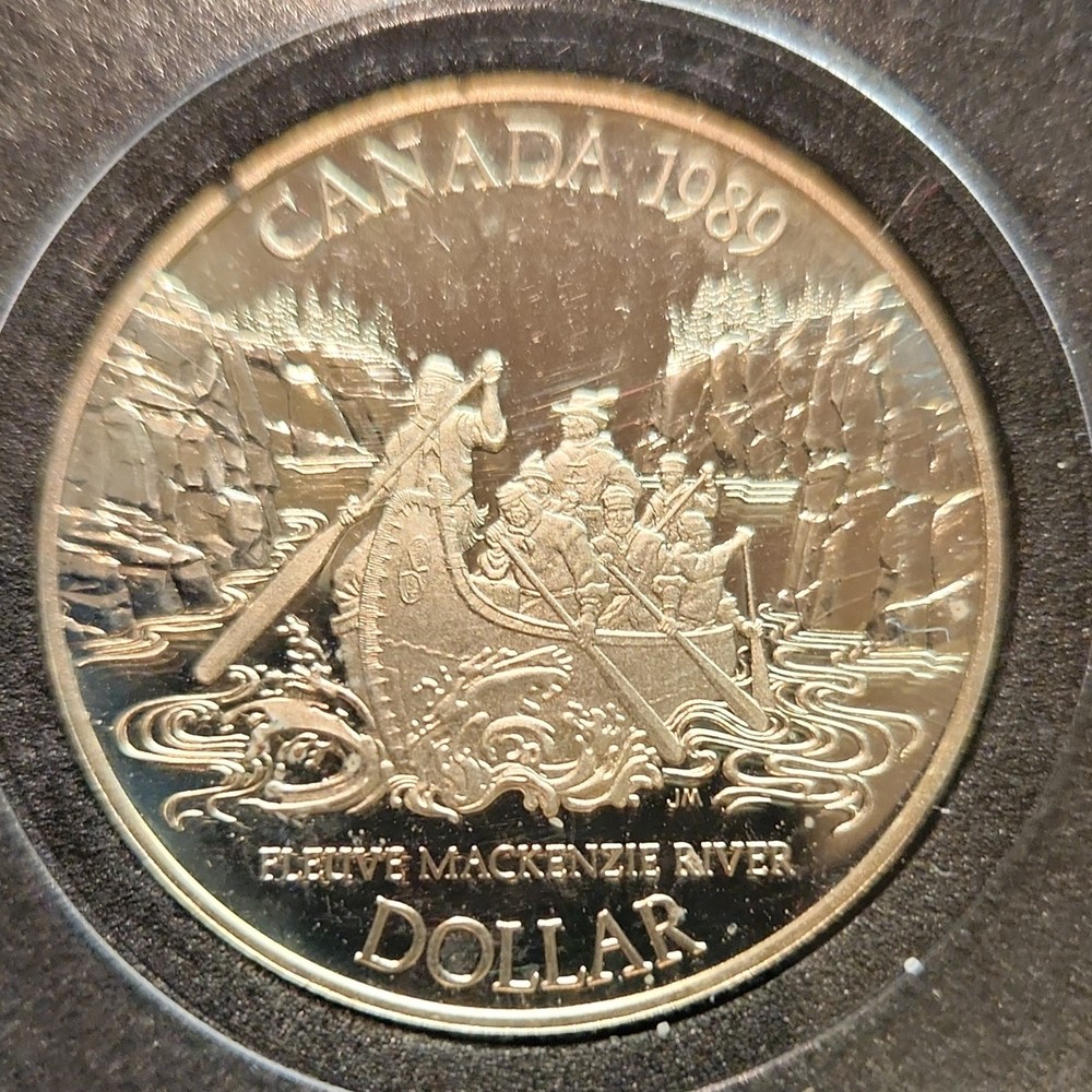 Canada 1989 $1 Mackenzie River Silver Proof Coin Uncirculated