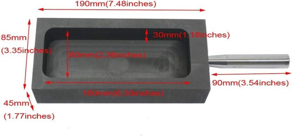 Exceptional Graphite Ingot Mold 5000g for Accurate Metal Casting & Refining