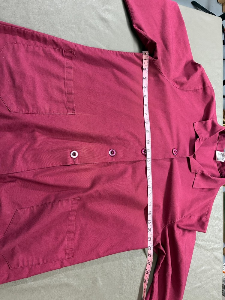 Superior Uniform Group Burgundy Work Jacket Women’s Size Large Button Front Util