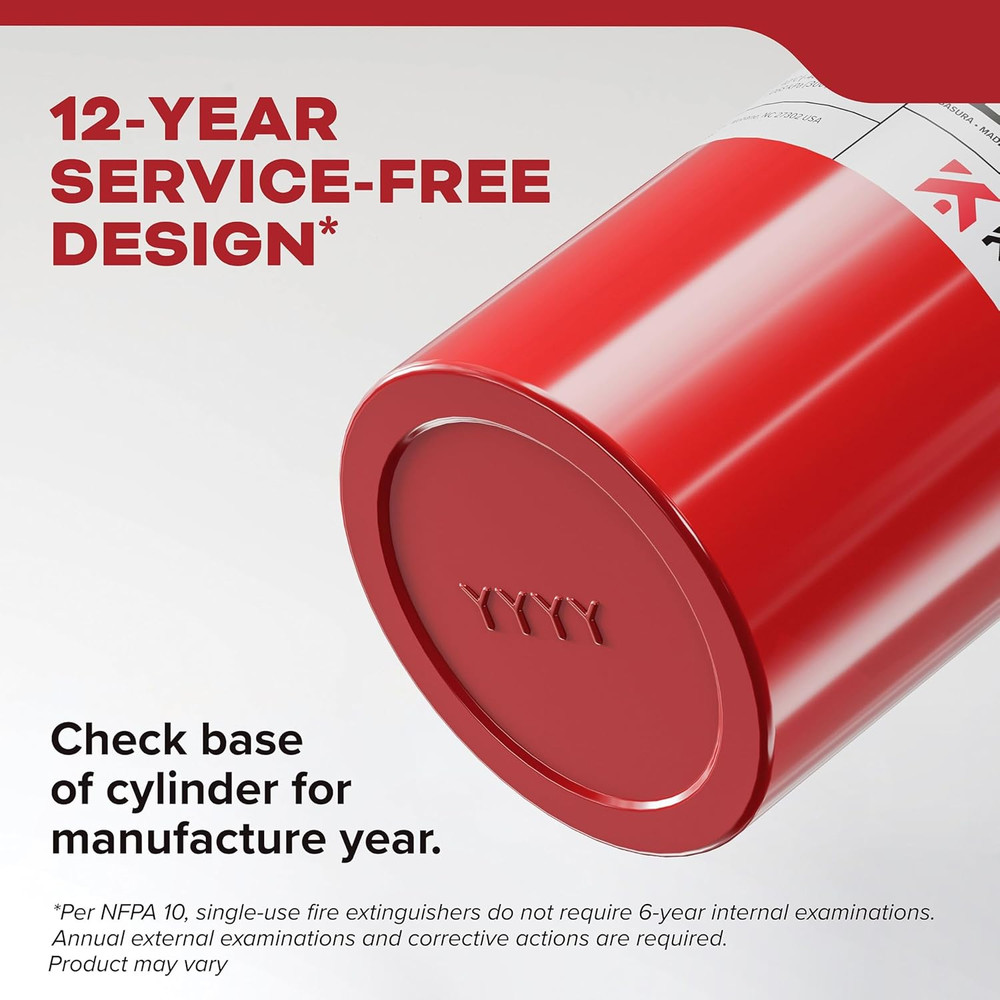 FA110 Multi Purpose Fire Extinguisher 1A10BC, 1 Pack, Red