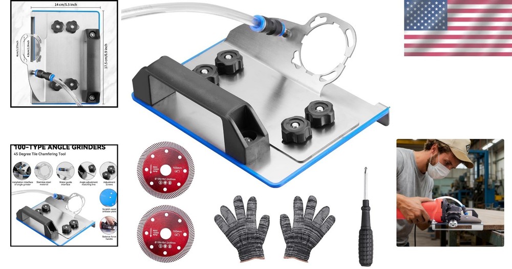 45 Degree Tile chamfering Tool Angle Grinder Stand for 45° Tile Cutting 100-T...