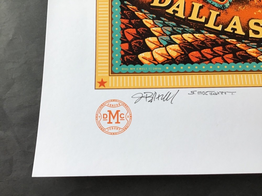 Mint Avett Brothers Poster Dig My Chili Dallas 2016 Dave Matthews Phish Sperry