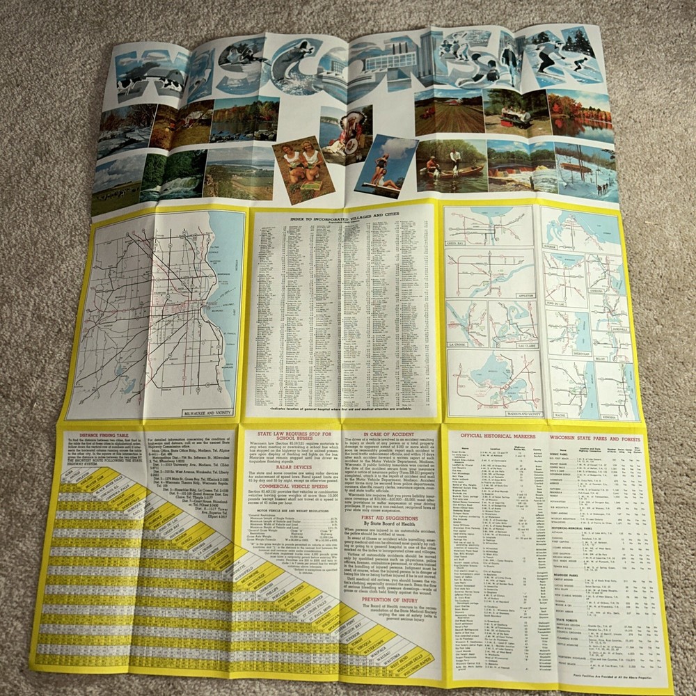 1957 WISCONSIN HIGHWAY MAP
