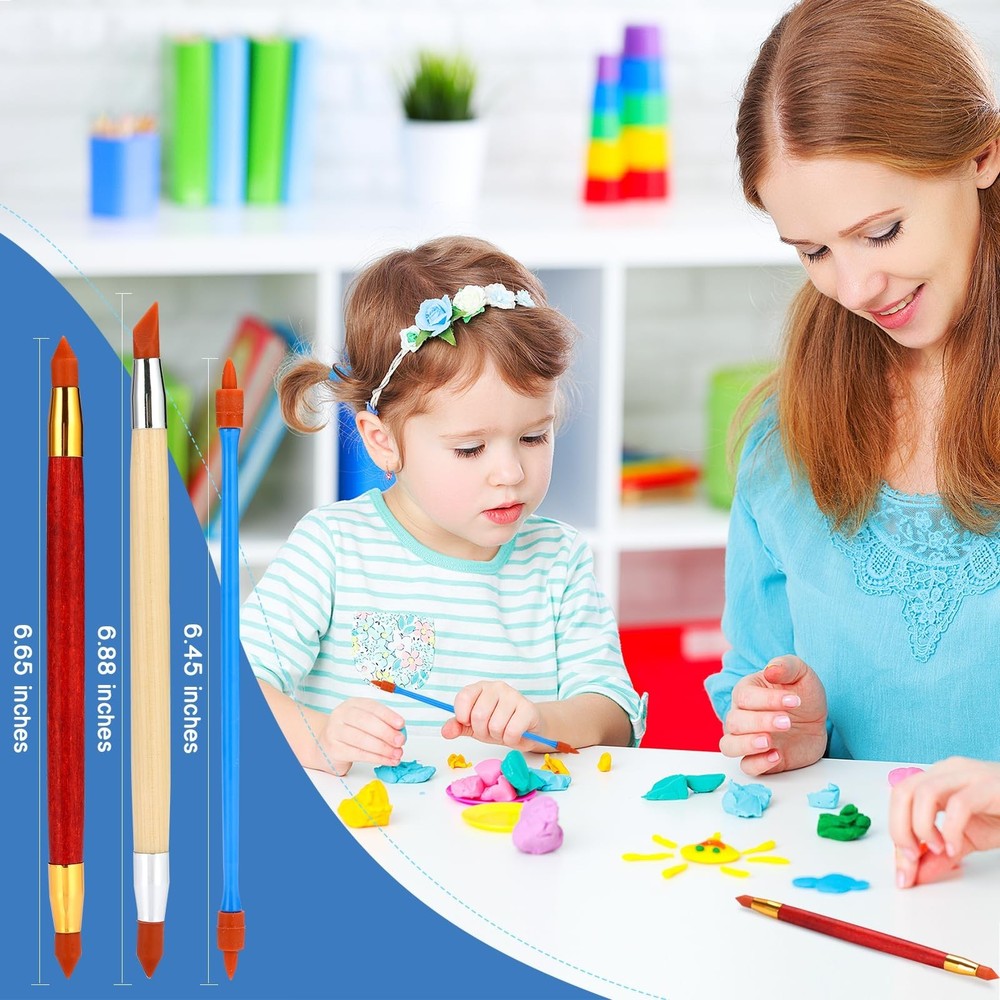 Polymer Clay Tools, Modeling Dotting Tools, Silicone Clay Sculpting Tool, Air...