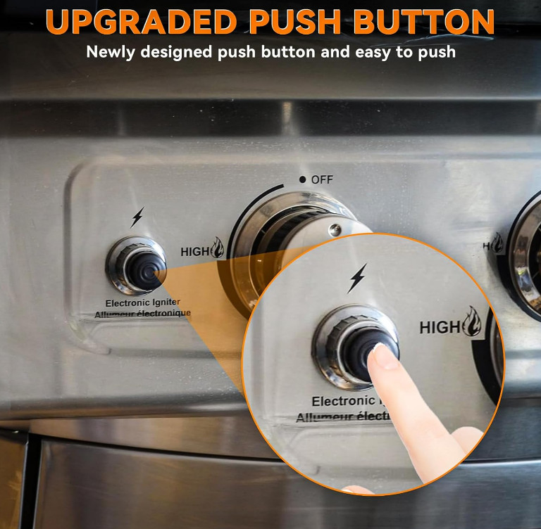 BBQ Grill 5 Outlet Push Button AA Battery Igniter Ignitor Spark Generator e