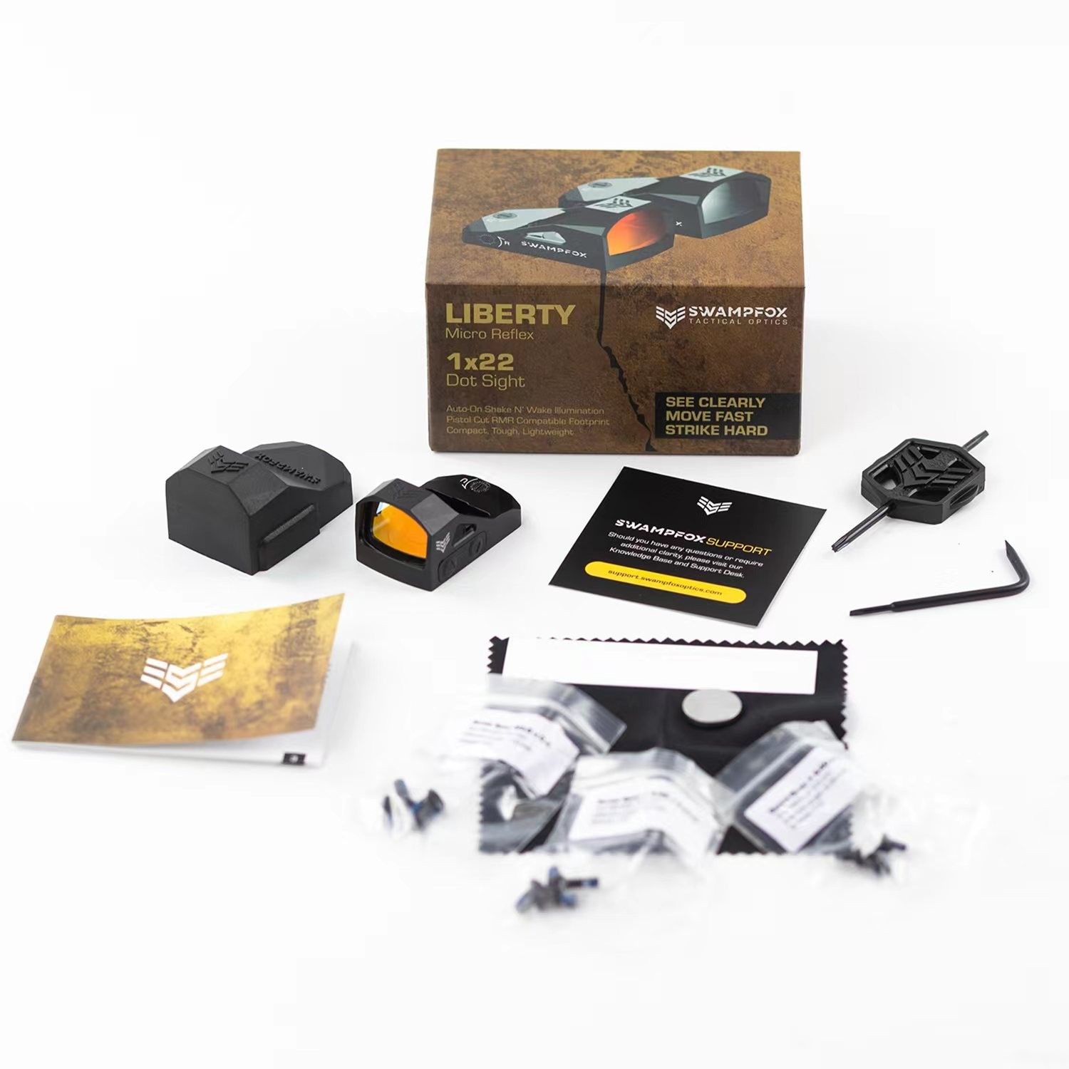 Swampfox Liberty Micro Reflex 3MOA 1x22mm Green Dot Sight For RMR Footprint New