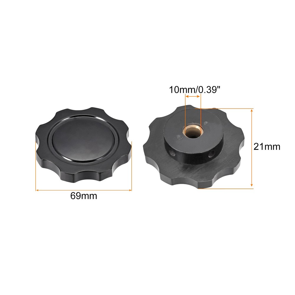 Potentiometer Control Knob Insert Shaft Switch Knobs 69x21mm/ 10mm/Black