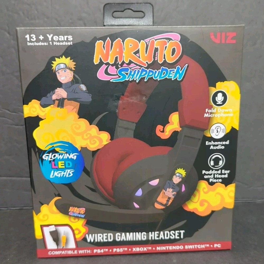 Naruto Shippuden Wired Gaming Headset - Compatible PS4 PS5 Xbox Switch PC