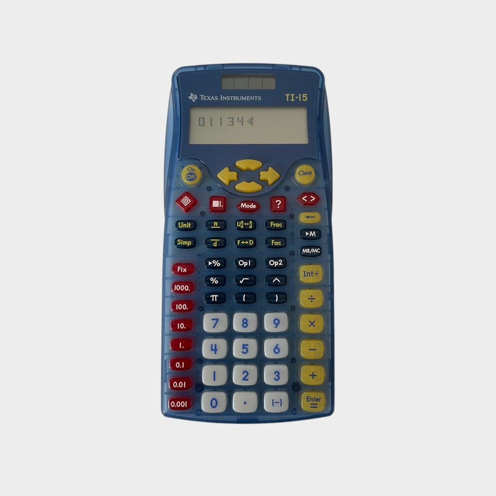 Texas Instruments TI-15 Basic Blue Calculator