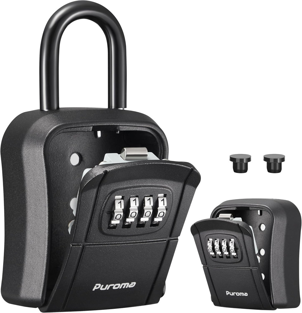 Key Lock Box, Portable Combination Lockbox Wall-Mounted Key Storage Box for Hous
