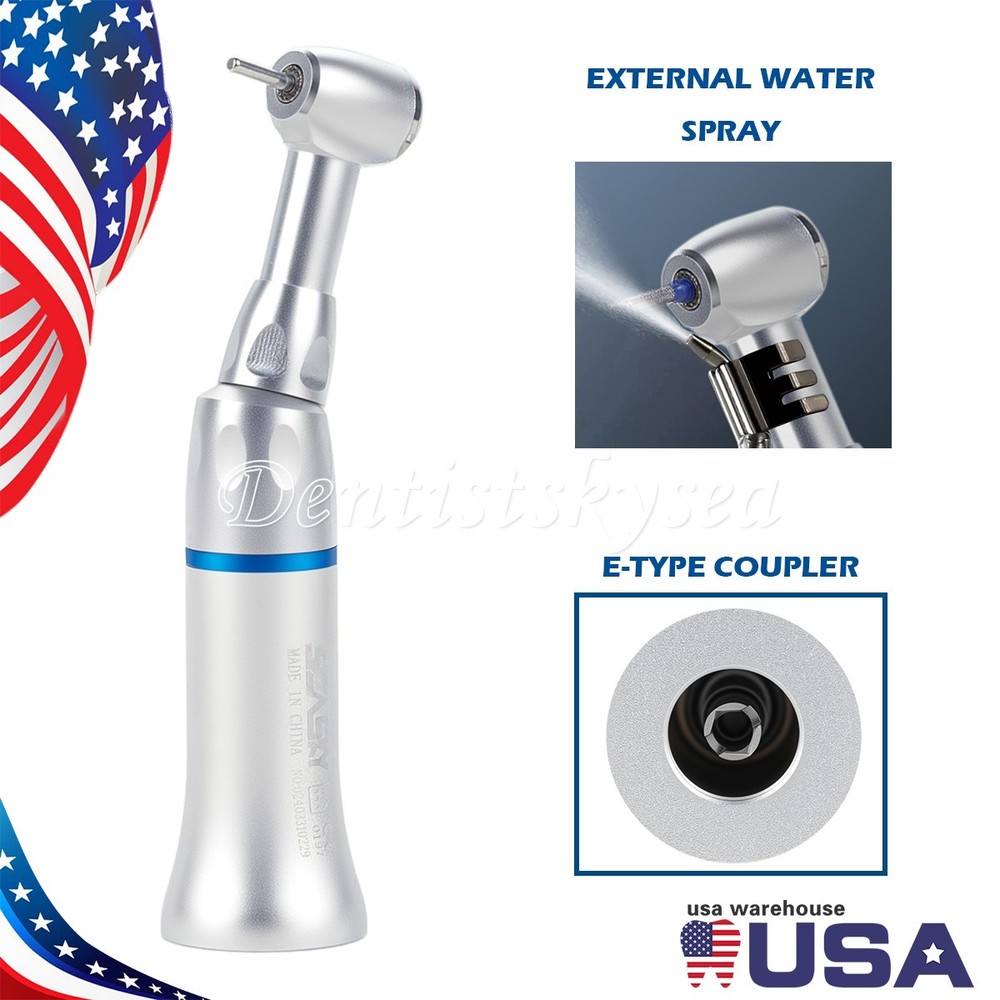 Dental Handpiece Low Slow Speed Contra Angle Push Button E-Type FG Burs 1.6mm