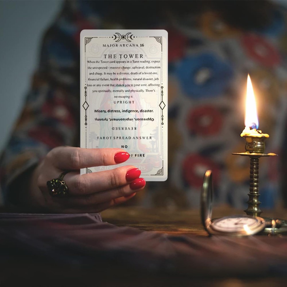 78 Clear Text Pattern Tarot Cards, Classic Tarot Learning Deck Fortune Telling G