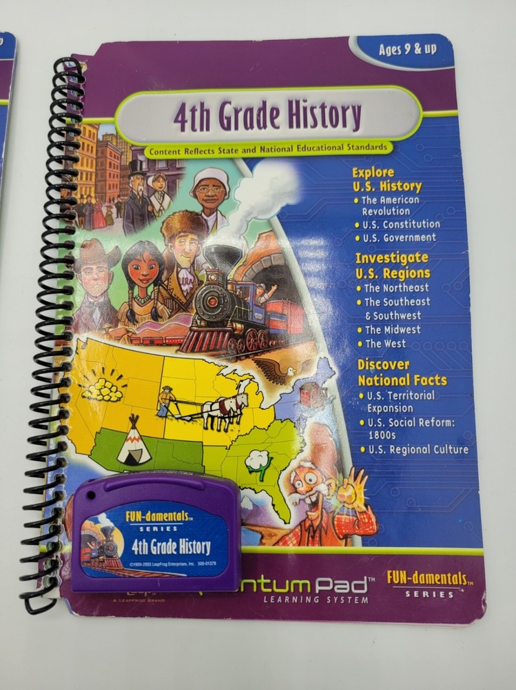 LeapFrog Quantum Pad 3rd & 4th Grade History Books Cartridges Bundle