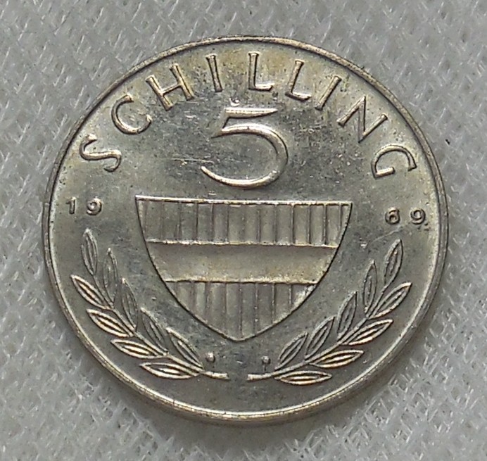 1969 AUSTRIA 5 SCHILLING COIN UNCIRCULATED