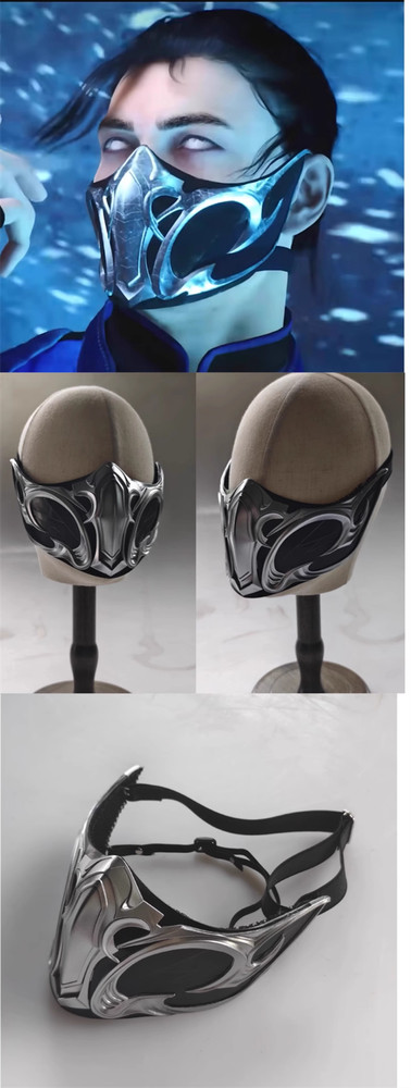 Mortal Kombat SUB-ZERO Mask CLASSIC SUB-ZERO FRP Half Face Mask Cosplay Props