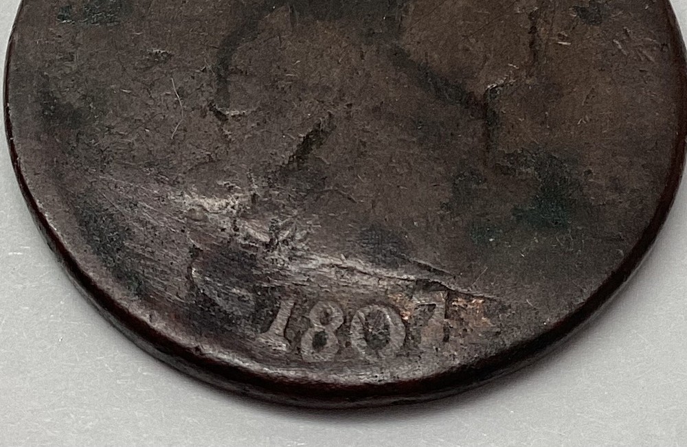 1807/6 Draped Bust Large Cent - Pointed 1