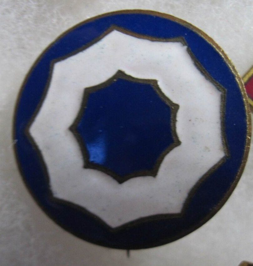 Army DI dui pb pinback  ww2 9th SERVICE COMMAND Patch type nhm cmd white symbol