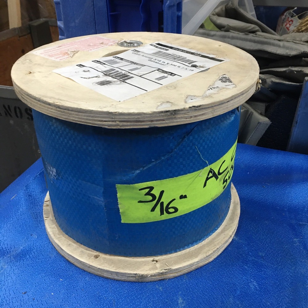 Aircraft Cable 3/16" - 7 x19 Cable - 500' Galvanized