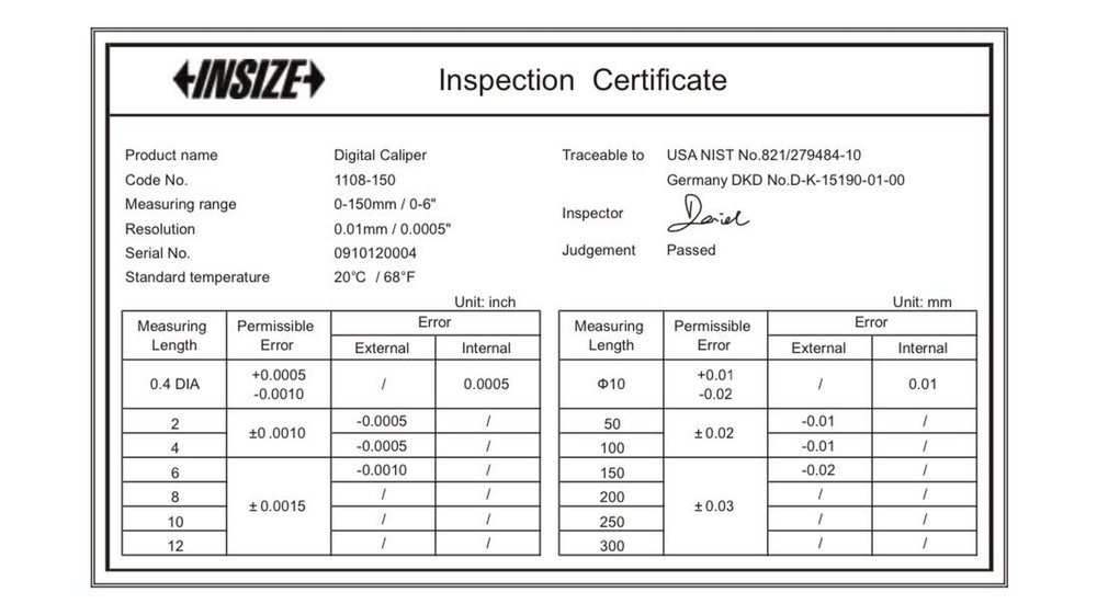 Precision Digital Caliper 0-6 Inch - Model 1108-150 Measuring Tool