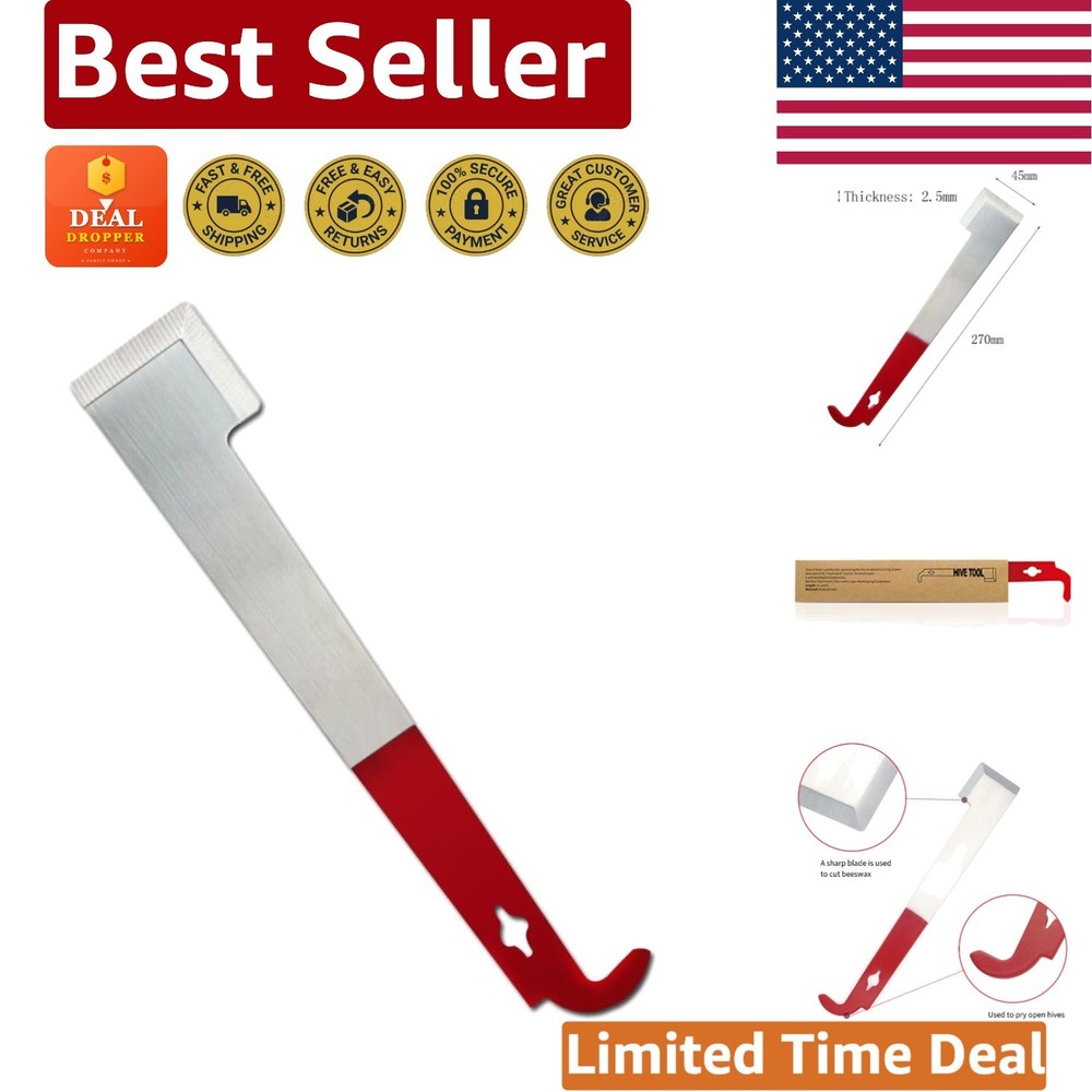 Lightweight Multi-Function Bee Hive Frame Lifter and Scraper - 10.5 Inches