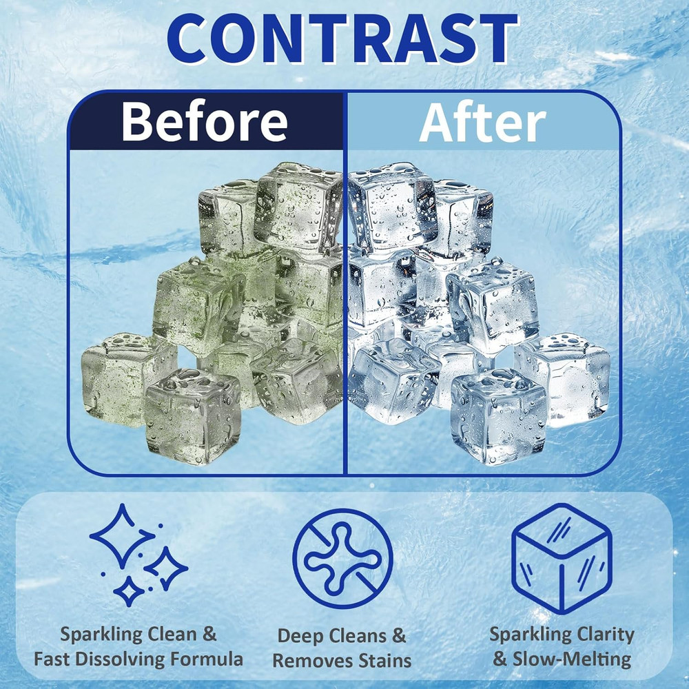 Ice Machine Cleaner Maker and Descaler - 24 Ice Maker Cleaner Tablets Compati...