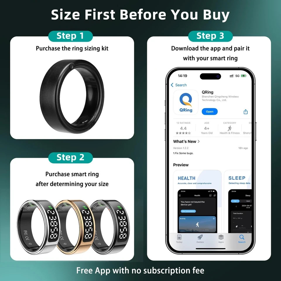 Smart Ring Sizing Kit, Sizer First Before You Buy, 6-13, Sizers