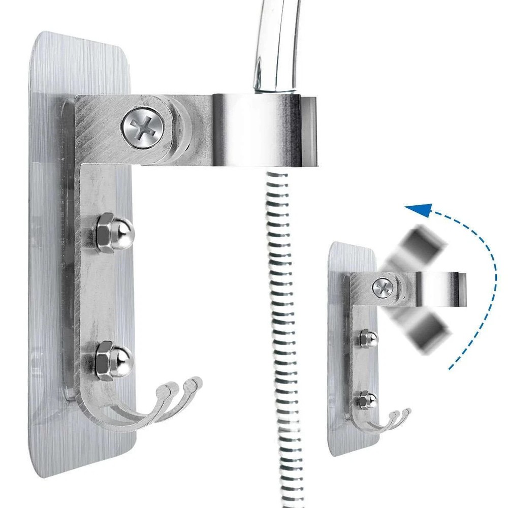 Adjustable Bathroom Shower Head Holder Self-adhesive Wall Mounted Shower Bracket