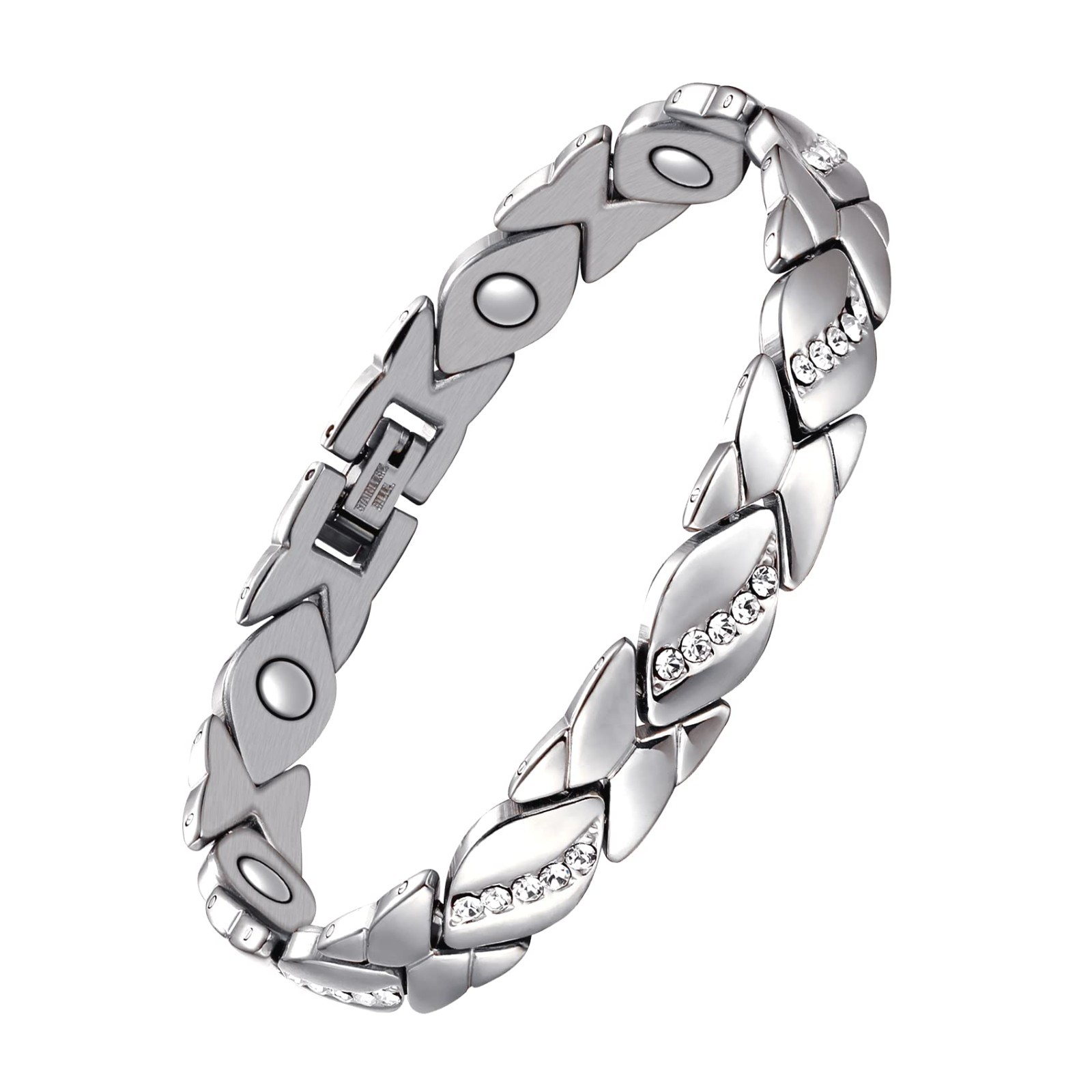 Women’s Magnetic Pure Copper Bracelet–3500 Gauss Magnets, Adjustable Sparkling