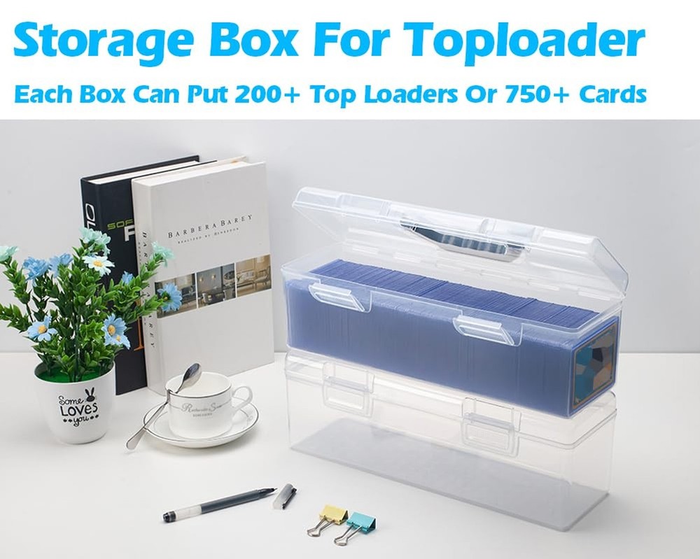 Storage Box For Toploader, Trading Card Storage Box, Card Storage Box Plastic...