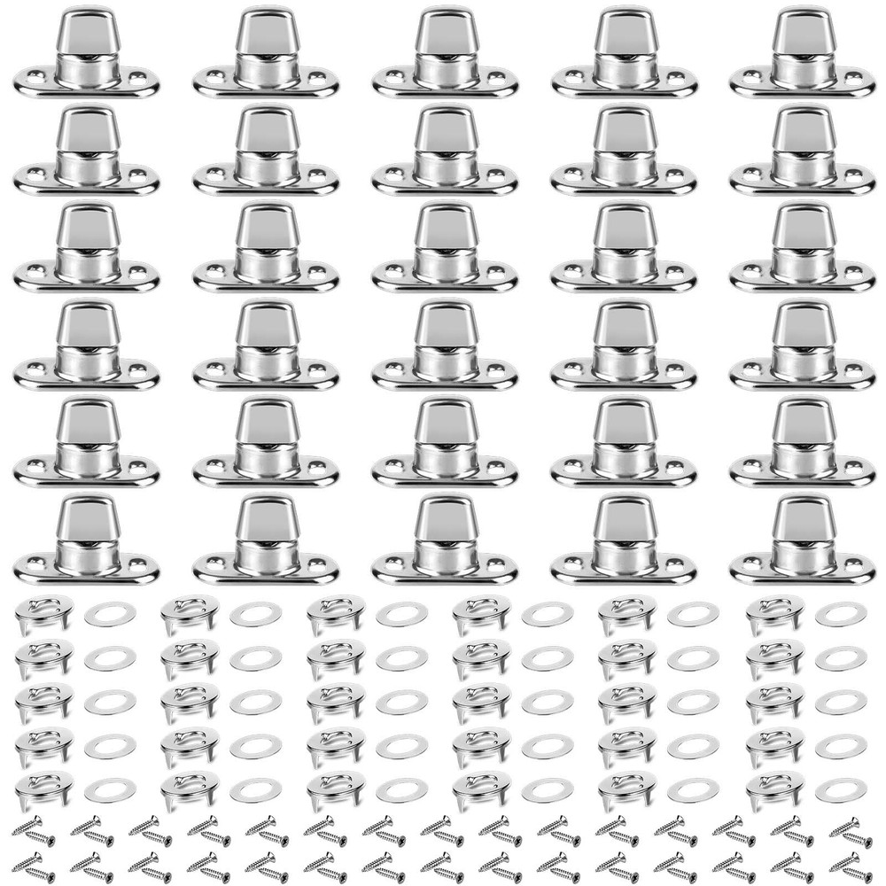 30 Sets Canvas Twist Lock Fasteners Turn Button Fasteners Eyelet and Stud