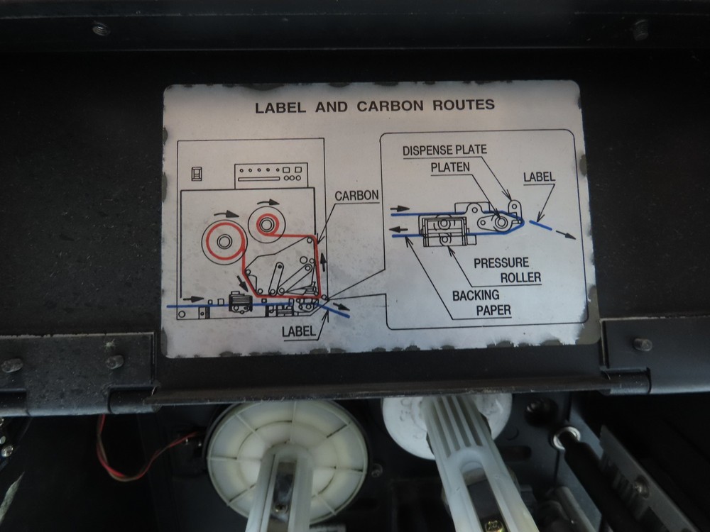 Sato M-8485S Label Mill Barcode Printer Labeler Pneumatic Blower Applicator