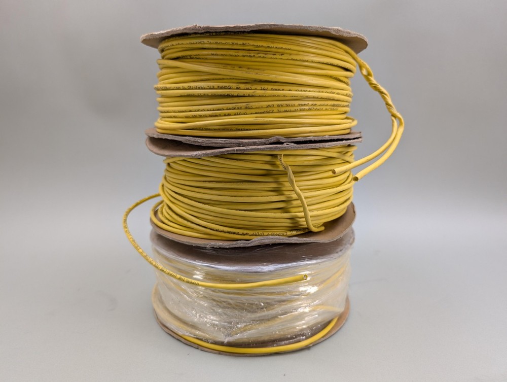 Hyperline UTP4-C5E Solid CMR Cat5e 24AWG Yellow Bulk Ethernet Cable Spools