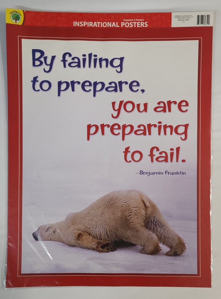 NEW Teaching Tree Motivational Educational Posters 2-Pack SEALED Bear/Cycle