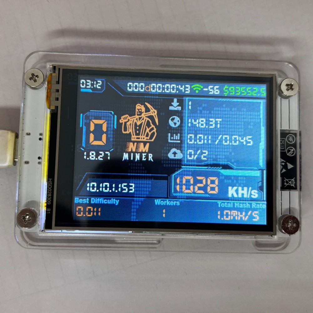 Nerdminer V2-Upgraded  Speed Boost  Fullscreen  Bitcoin  Miner Nerd Miner + Case