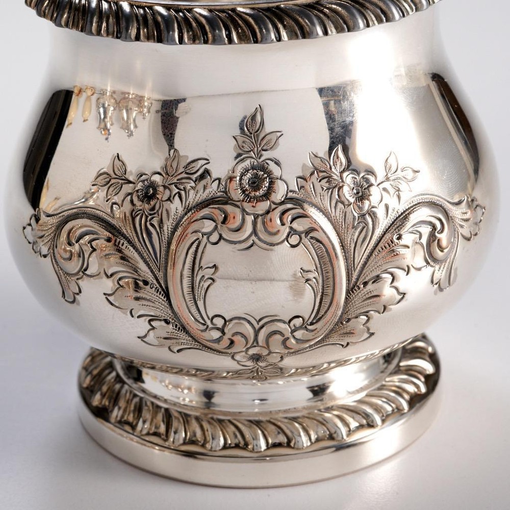 Crescent Silverplate Hand Chased Coffee Tea Five Piece Antique Set *READ*