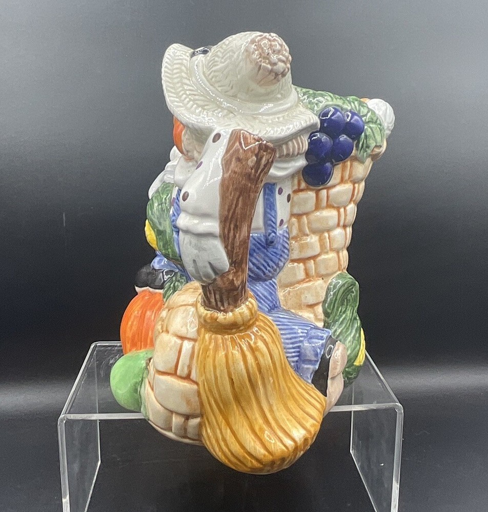VINTAGE SCARECROW CERAMIC PITCHER