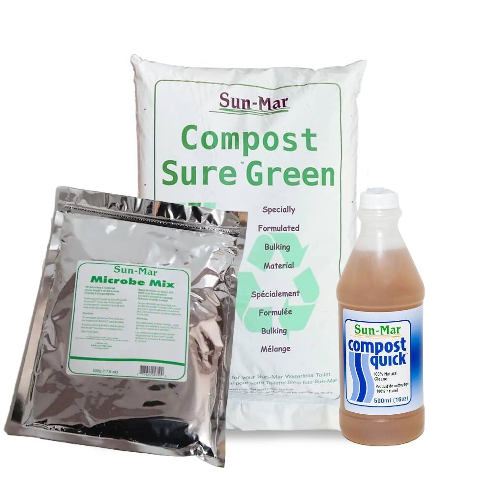 Sun-Mar Compost Kit Compost Sure And Microbe Mix And Compost Quick Cleaner