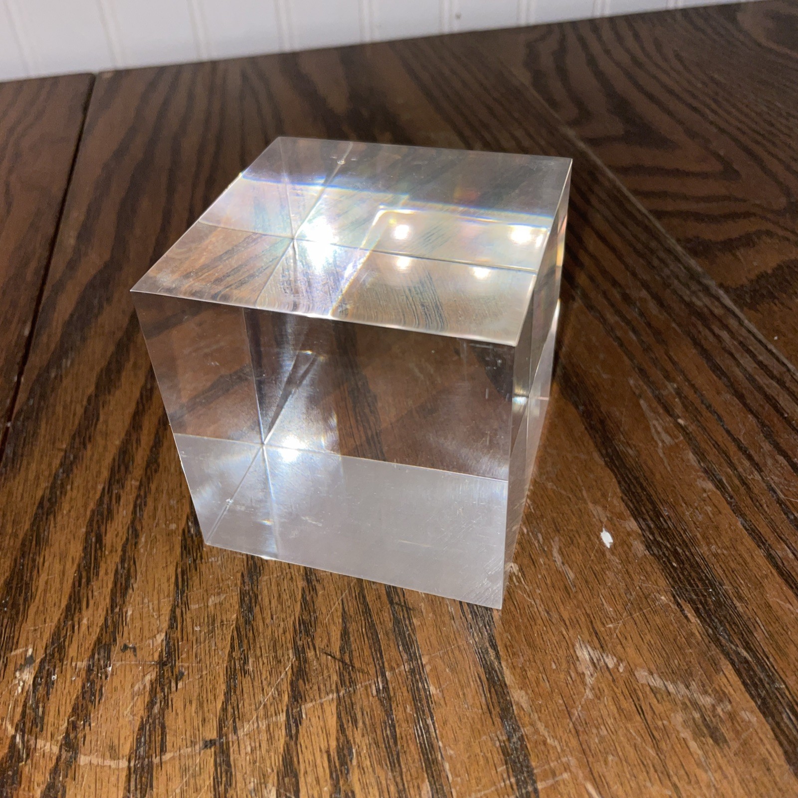 Solid Acrylic Display Cube 3x3x3 Polished Clear Jewelry Riser Bookcase Display