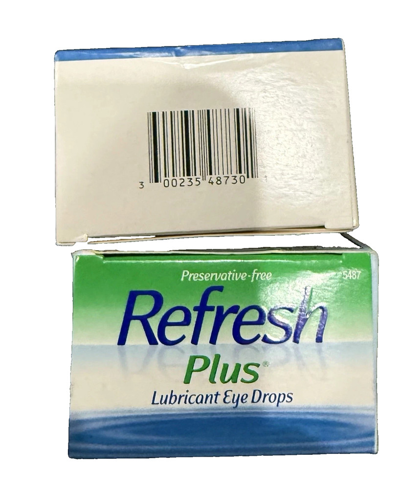 2 REFRESH Plus Lubricant Eye Drops - Moisturizing Relief- 60ct Exp-6/2026+