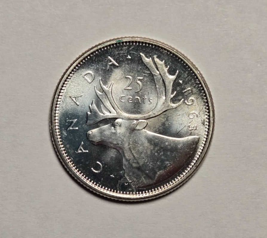 1963 Canada - 25 Cent Silver Coin - KM# 52