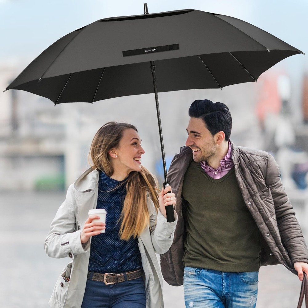ZOMAKE Extra Large Golf Umbrella 62 Inch Automatic Open Double Canopy Vented