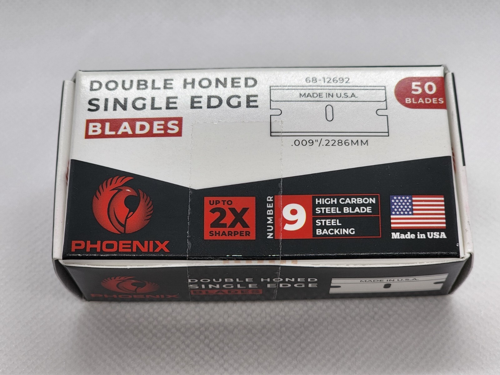 Phoenix - 50 Extra Sharp Single Edge Razor Blades - Made In USA - Double Honed