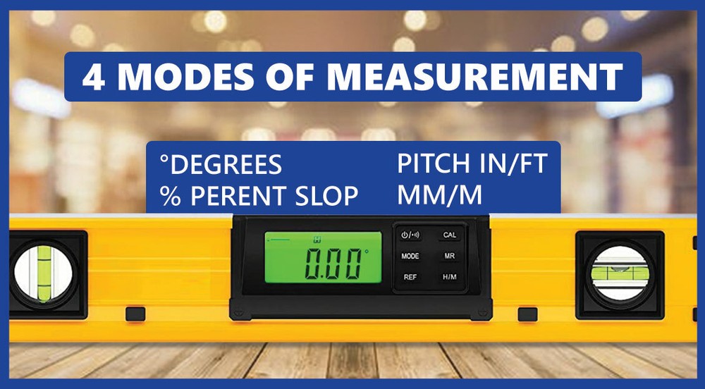 24 Inch Magnetic Digital Level with Bubble, Memory Functions and Protractor