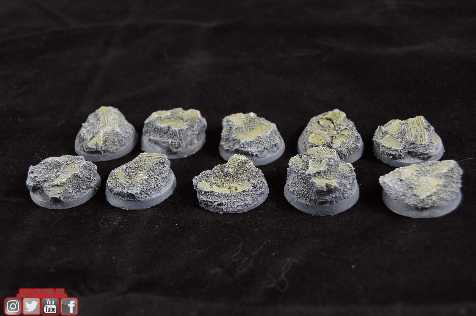 25mm (10) Eldar Egyptian Rune Glyph Ruins Thousand Sons Resin Base Warhammer 40k