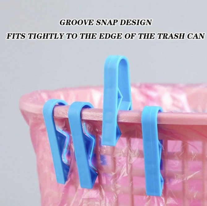 10PCS Trash Bag Clips Anti-Slip Garbage Bin Clamp for Home Use - NEW