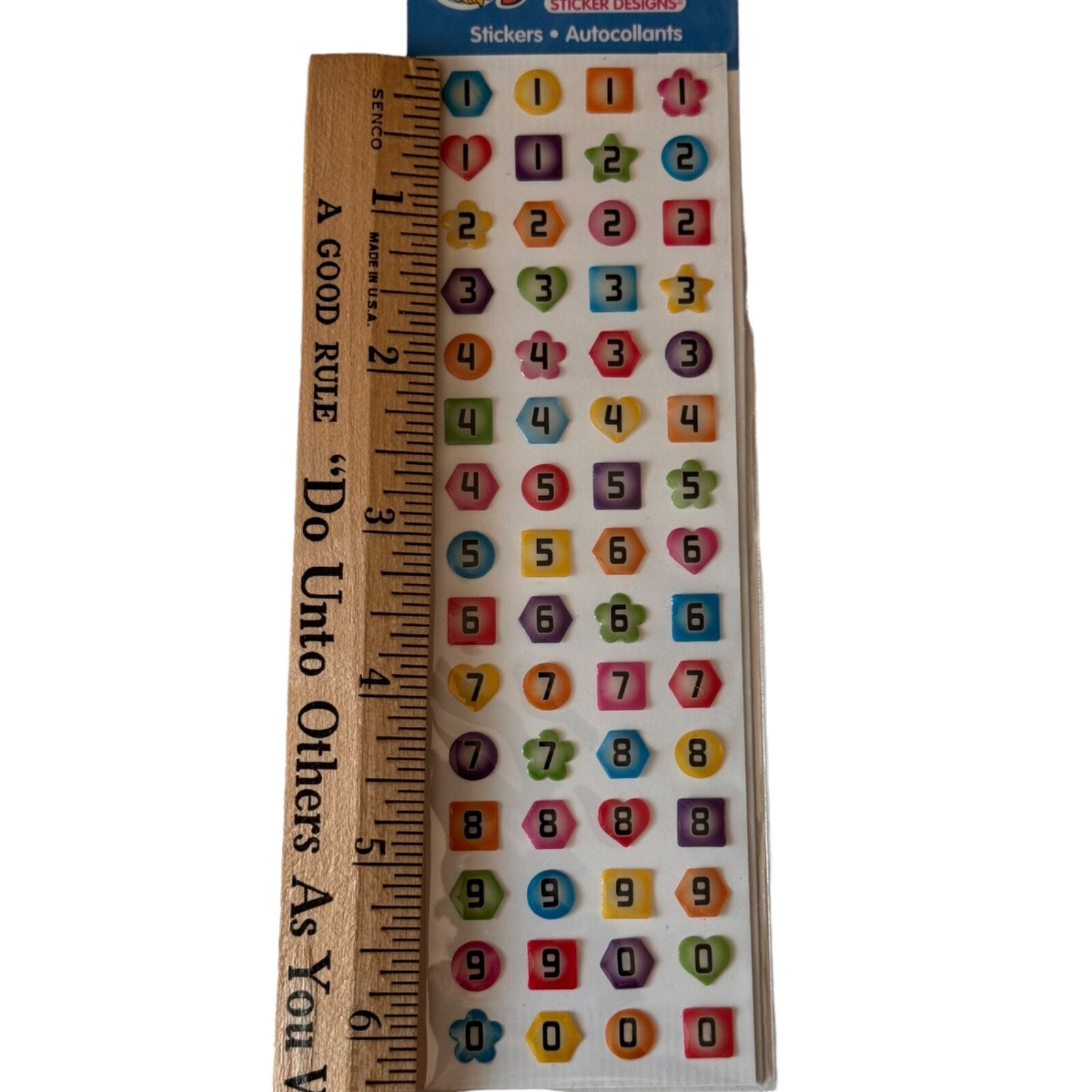 SandyLion Gem Stickers NUMBERS Scrapbooking Party Favor Teacher Rewards Sealed