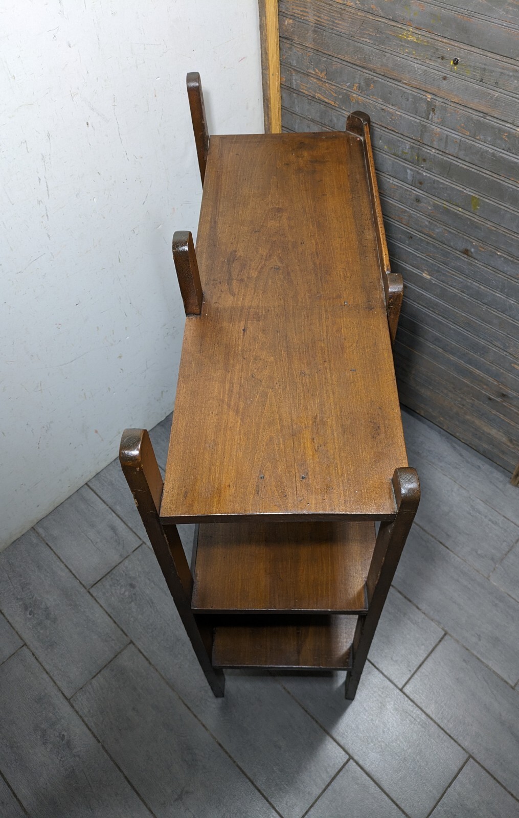 Antique Rustic Mission Arts & Crafts Style Display Book Shelf Open Bookcase