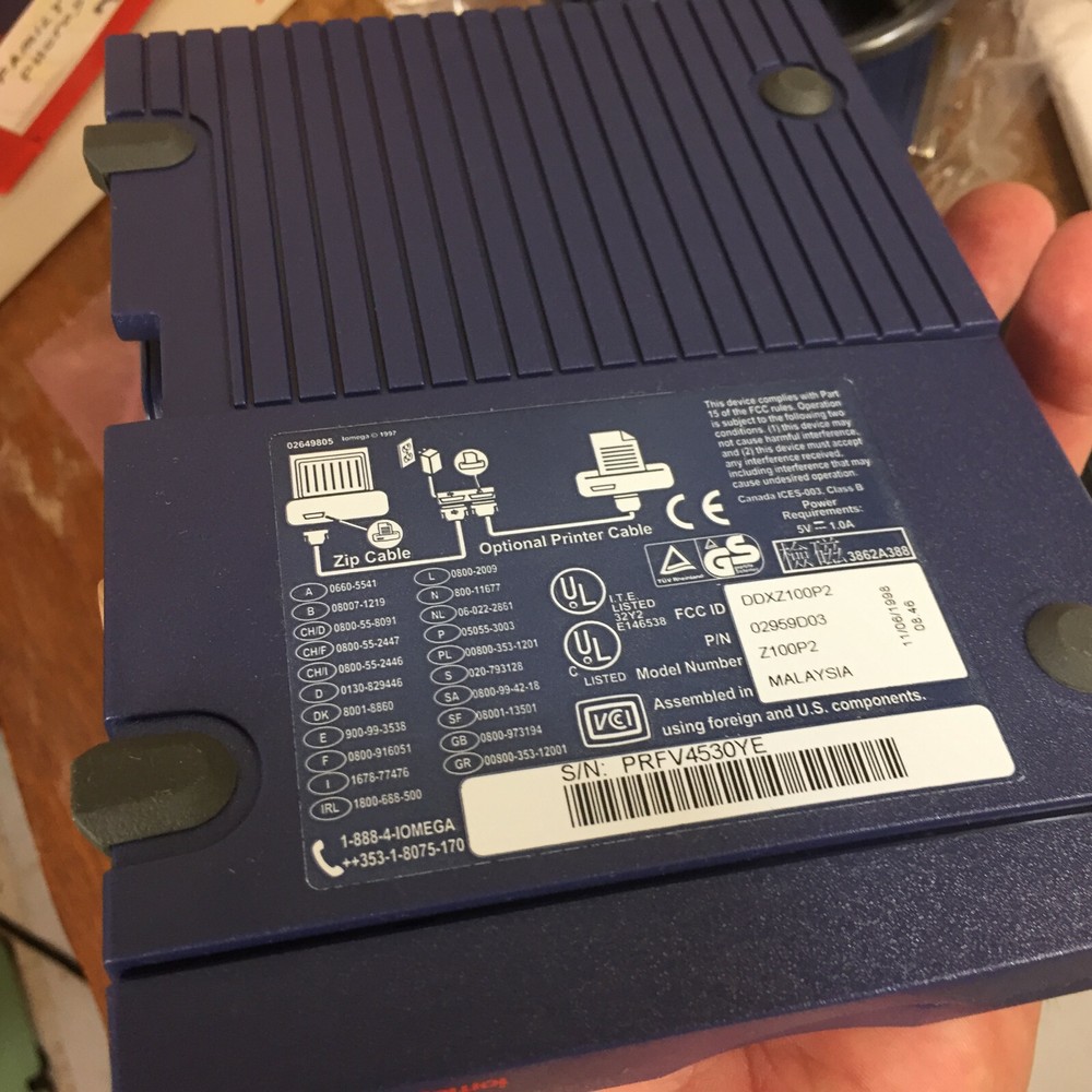 Vintage Computer Blank Storage Floppy Zip Drive Windows Microsoft Port Parallel