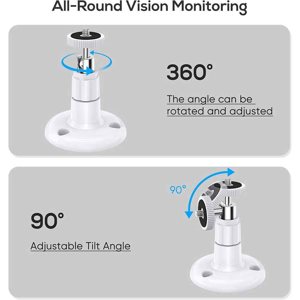 360° Swivel Adjustable Wall Mount for Security Cameras, 2-Pack