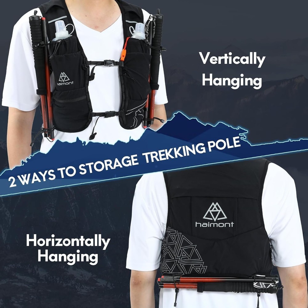 Haimont Running Hydration Vest 1 TPU Soft Flasks Lightweight Runner